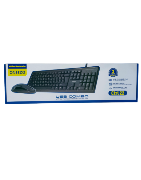 Oneezo USB Combo Wired Keyboard and Mouse Set Ctrl22